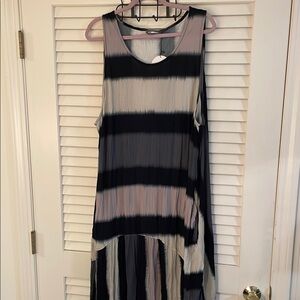 Alembika Chic Muted Black Taupe Colors Maxi Dress with Flowing Silhouette